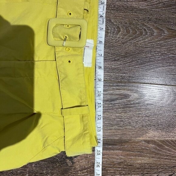 Anthropologie yellow belted crop pant size 4 - Picture 6 of 11